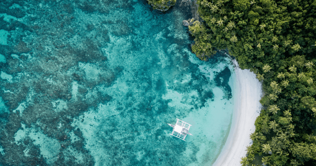 drone shot of bohol island