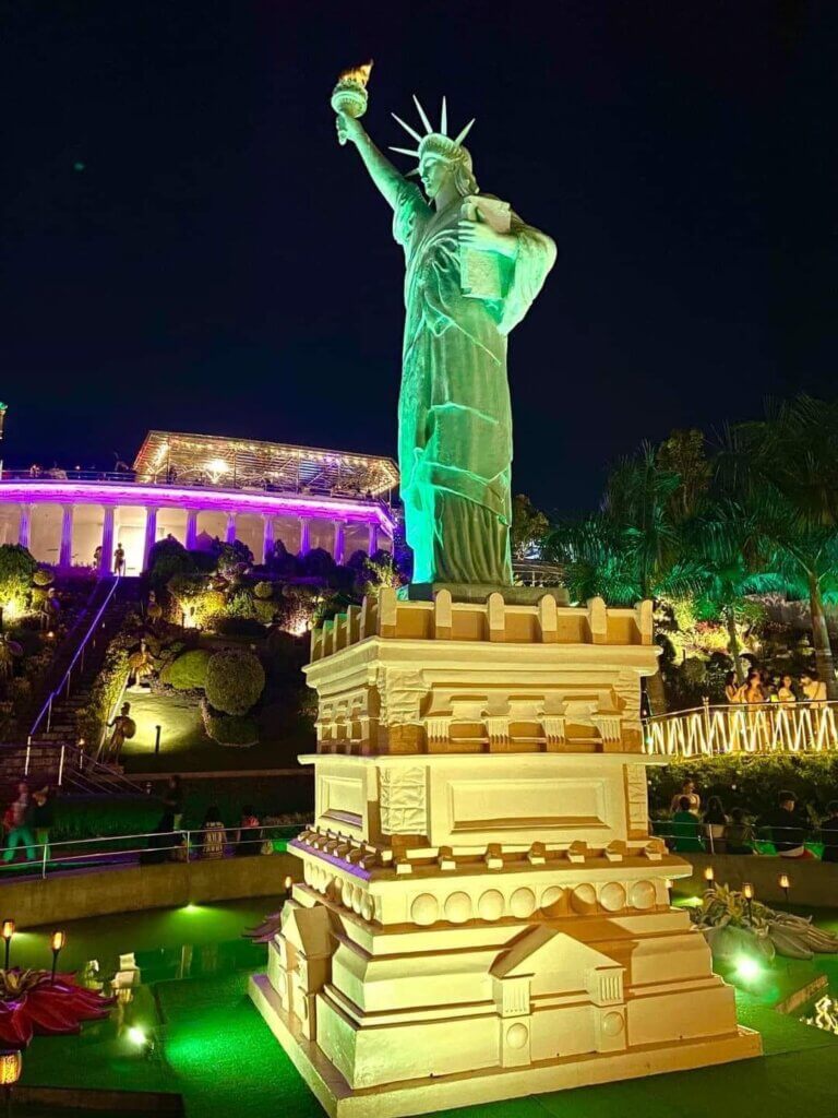 statue of liberty at sikatuna's mirror of the world