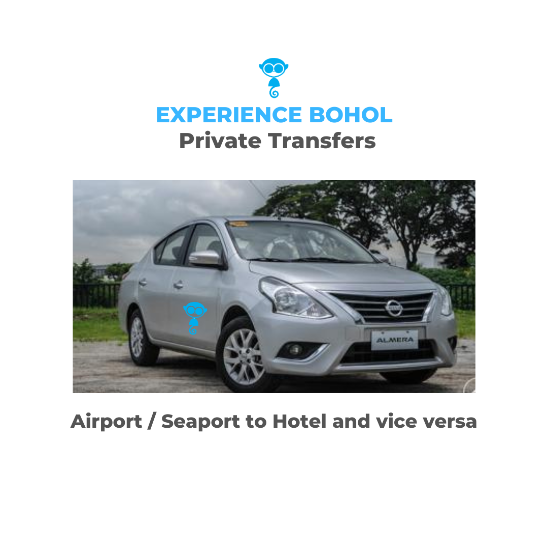 Grey Sedan car for private airport transfer in bohol philippines